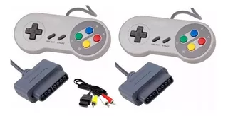 Kit 2 Controles Super Nintendo Snes Famicom Com Cabo Av