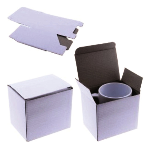 3 Cajas 12x10x13 Tazas Mates Estuche Cartulina Impresión