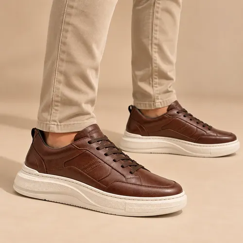 Tenis Democrata Pace Couro Masculino Calce Facil Conforto