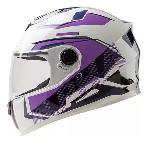 Imagen 4 de 7 de Casco Para Moto Integral Hawk Rs1 Alpha Blanco Violeta S