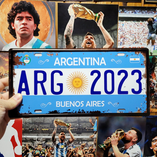 Cartel Chapa Vintage Arg 2023 Argentina Bs As Apto Exterior 