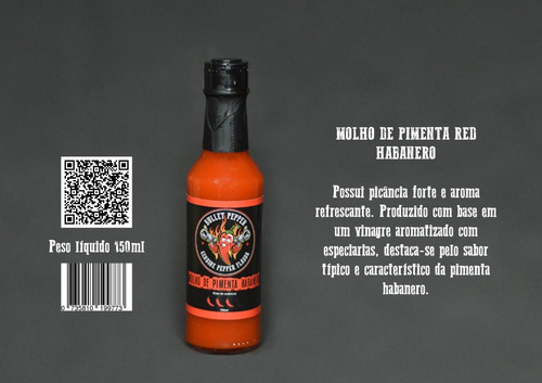 Imagem 5 de 6 de Molho De Pimenta Red Habanero Bullet Pepper 150ml