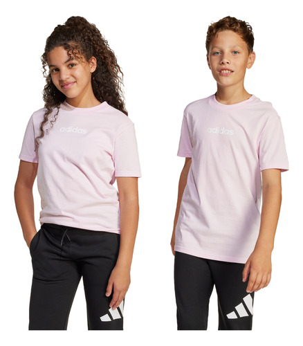Remera Adidas Casual Essentials Niños Rosa Jc9750