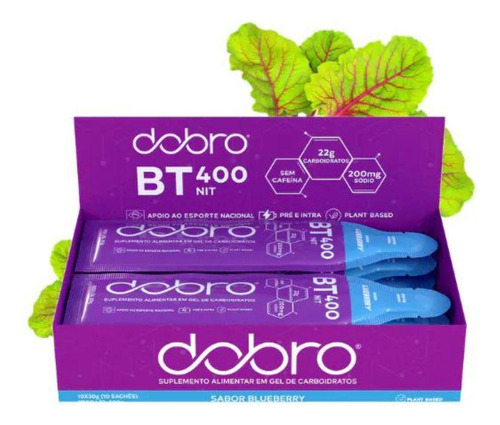 Gel Bt Nitrato Dobro Sabor Blueberry 10 Unidades 30g