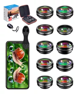 Kit Lentes Celular 10 En 1 Apexel Profesional Hd Compatible