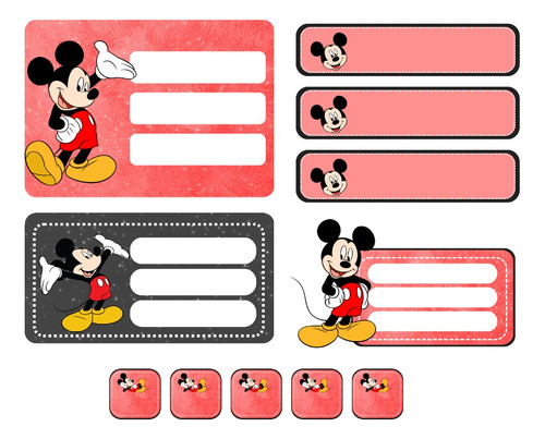 Kit Imprimible Etiquetas Escolares - Mickey Mouse
