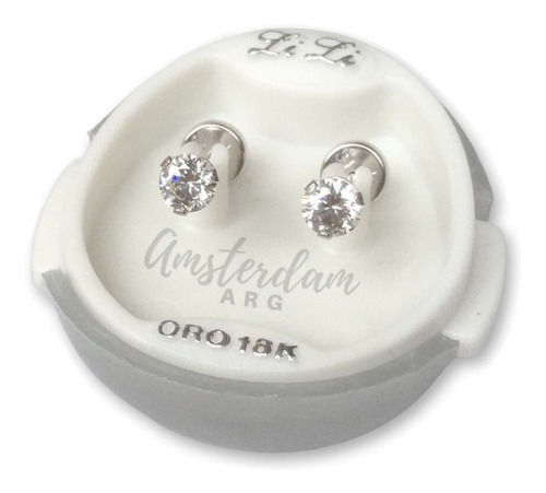 Aros Abridores Oro Blanco Grifa 4mm  Art 4023 .amsterdamarg.