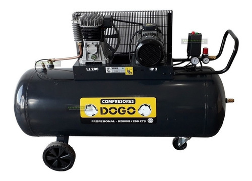 Compresor De Aire Eléctrico Dogo Dog50350 Trifásico 100l 3hp 380v Negro