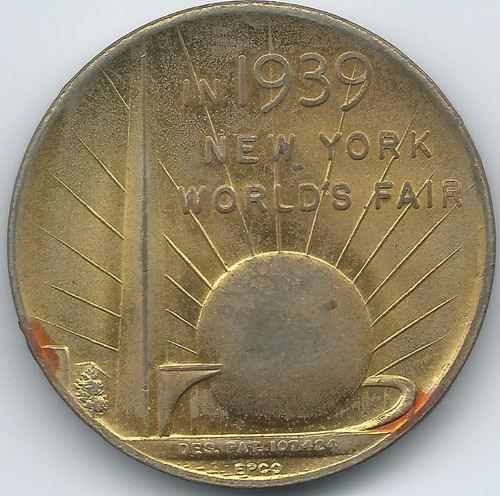 Medalla Ee.uu. Feria Mundial De Nueva York 1939 Washington