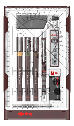 Set De Tiralíneas Isograph Rotring College (0.2-0.3- 0.5mm)