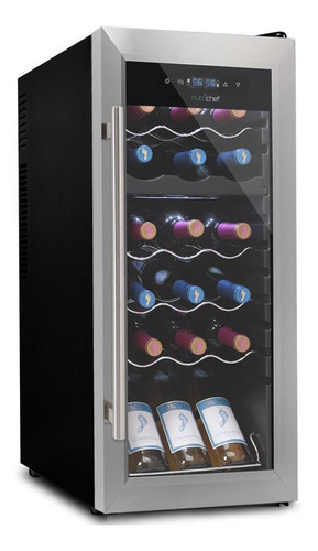 Refrigerador De Vino Color Negro Nutrichef Pkcwcds188 220V