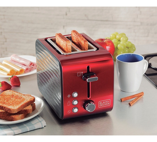 Torradeira Elétrica 850w Vermelha 7 Níveis Blackdecker T850v