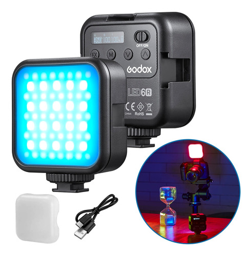 Led Rgb Bicolor Compact Litemons Godox 6w P/ Foto E Video Cor da estrutura Preto 5V