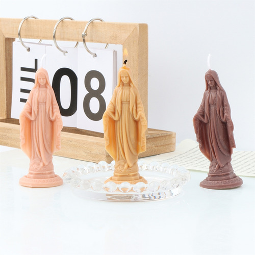 Molde De Silicona Para Velas De Pie Con Forma De Virgen Marí