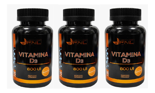Vitamina D3 Fnl 270 Capsulas 3x90 Caps 800ui. Envio Gratis