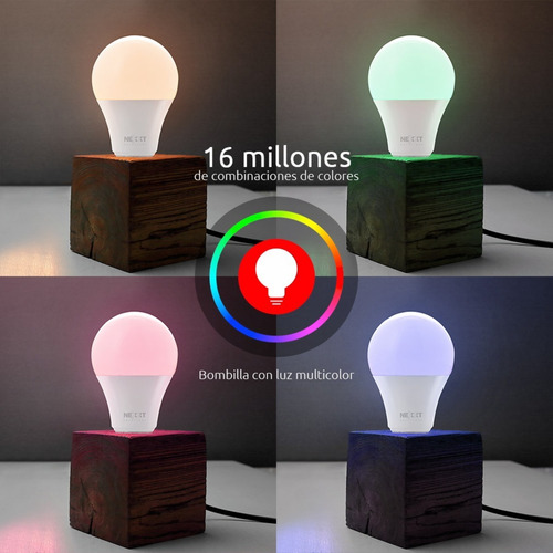 Imagen 3 de 8 de Ampolleta Led Inteligente Wifi Rgb Nexxt E27 - Revogames
