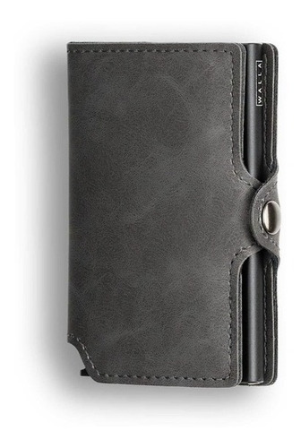 Billetera Walla Wallet Vintage Grey & Black - Cuero Rfid