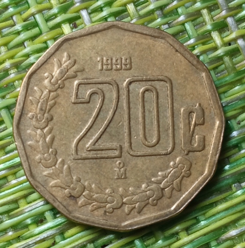 Moneda 20 Centavos 1999 Muy Bien Conservada