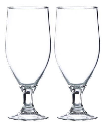 2 Taças Para Cerveja/chopp Sucos Agua Em Vidro 380ml Cor Transparente