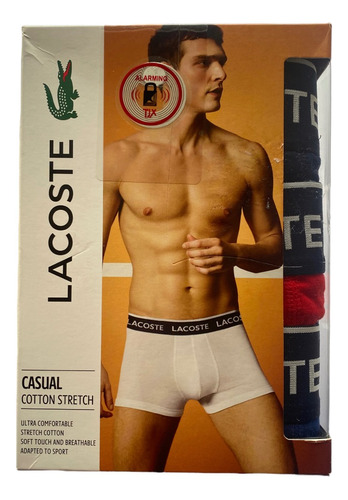 Bóxer Brief Lacoste Hombre Algodón 3 Pack