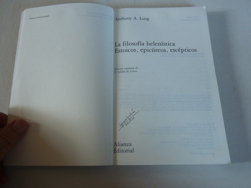 Livro: La Filosofia Helenistica, Anthony A. Long (espanhol) (Usado)