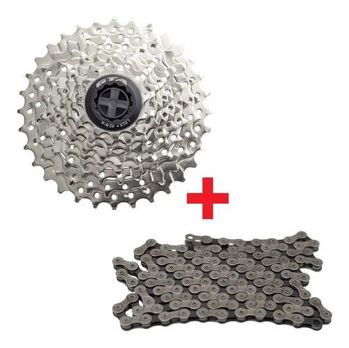 Kit Corrente + Catraca K7 Cassete D/ Bike Mtb 9v 27v 11-32