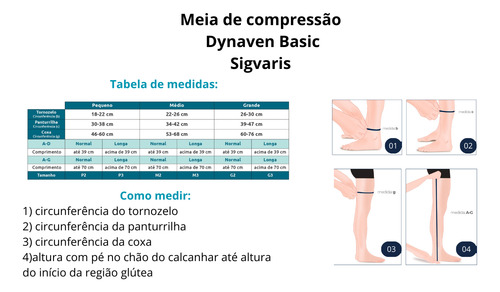 Meia Sigvaris 7/8 Dynaven Basic 972 20-30 Mmhg Bege