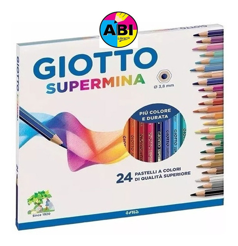 Lápices Giotto Supermina Caja X 24u Mina Gruesa 3,8 Italia