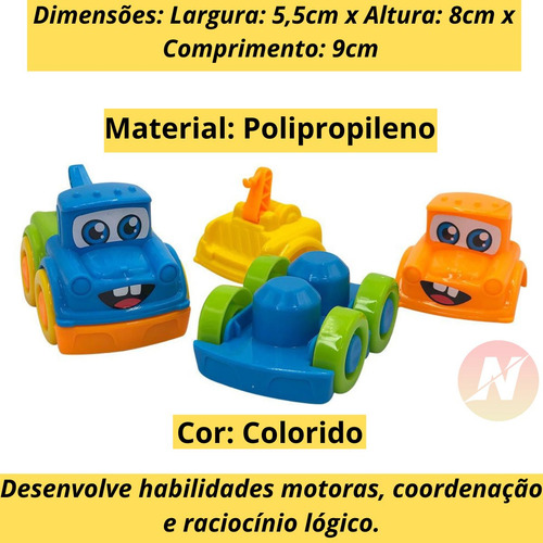 Carrinhos Happy Cars Monta E Desmonta Colorido