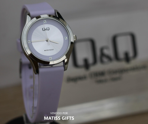 Reloj Mujer Qq Moderno Acero Niquelado Correa Silicona