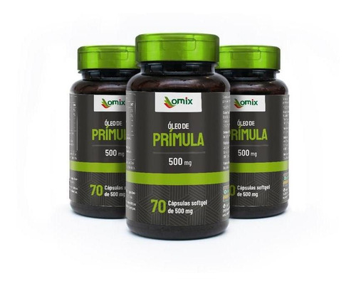 Kit 3x Óleo De Prímula 500 Mg - 70 Cápsulas - Omix