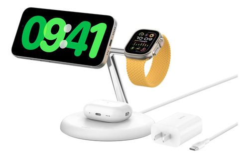 Soporte De Carga Inalámbrica 3-en-1 Belkin Qi2 15w Blanco
