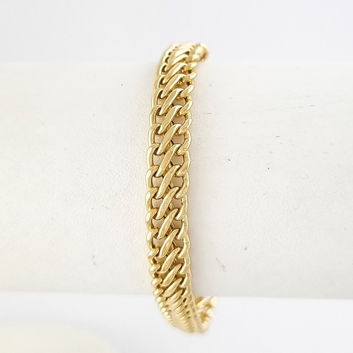 Conjunto Lacraia Colar 60 Cm E Pulseira 21 Cm7.4 Ouro 18k