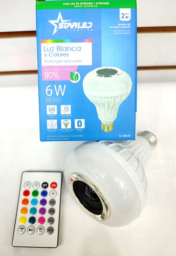 Bombillo Led Multicolor Con Corneta Bluetooth Con El Celular