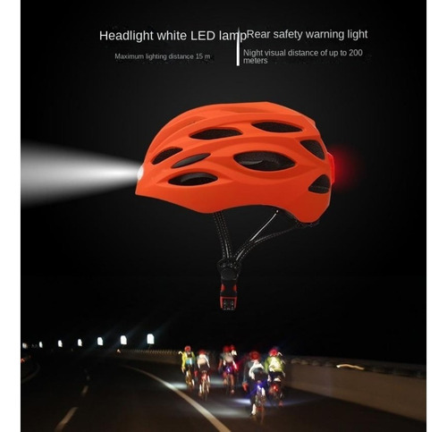 Casco De Bicicleta Transpirable Recargable Con Luz Led