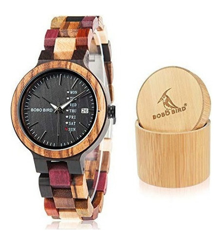 Bobo Pajaro Para Hombre Y Mujer De Madera Relojes De Colores