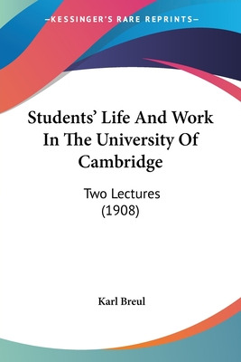 Libro Students' Life And Work In The University Of Cambri...
