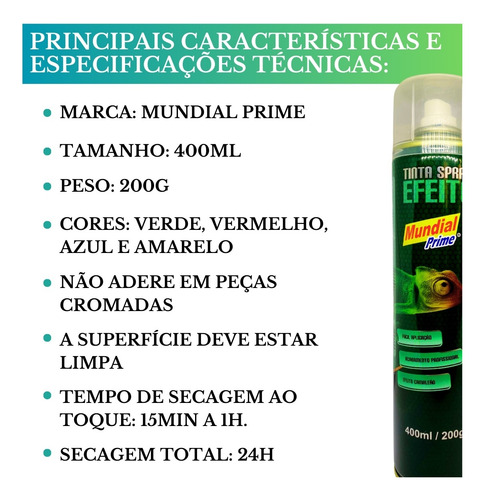 Tinta Spray Efeito Camaleão 400ml Automotiva Muda De Cor