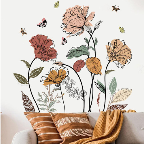 Xx Flores Rústicas Adesivos De Parede Decoração De Casa,