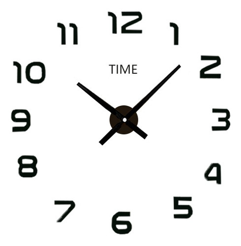 Reloj De Pared 3d Grande Números Negros