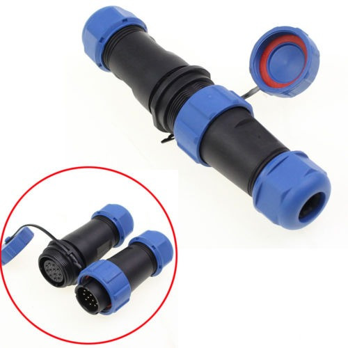 Conector Impermeable Aviación Roscado 1pair + Zócalo Sd20-12