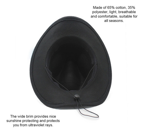 Sombrero De Vaquero Occidental Unisex, Sombrero De Ala Ancha