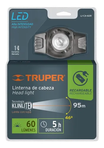 Linterna Minera 1 Led Alta Intesidad, Recargable - Truper