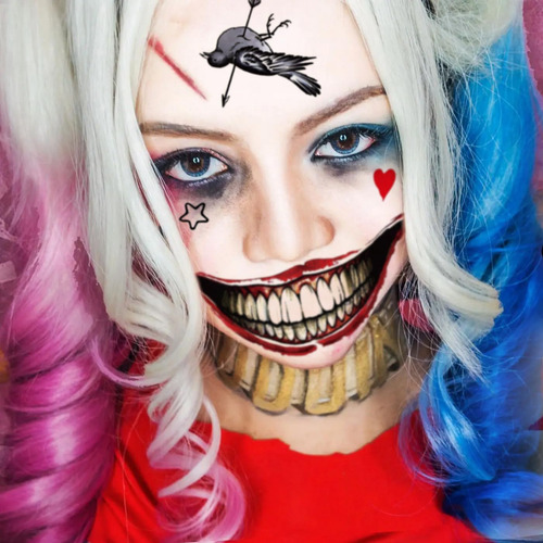 Joker Tattoos - Calcomanías De Escuadrón Suicida, 4 Hojas De