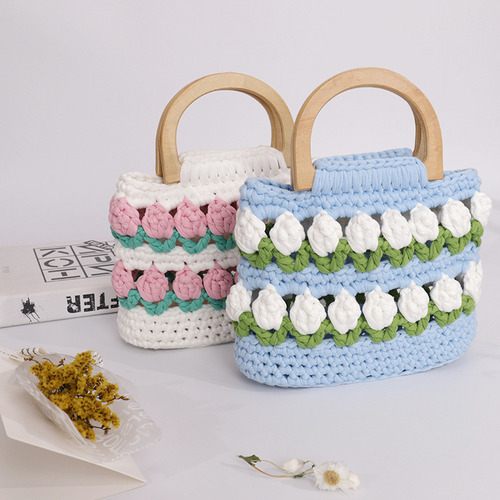 Material Del Kit Diy Tulipán Bolso Tejido A Mano [u]