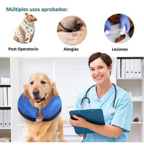 Collar Inflable Isabelino Anti Mordida Perros Gatos - Tallas Tamaño del collar XL