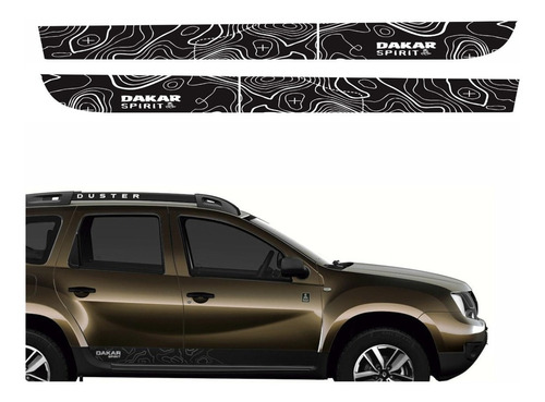 Par Adesivos Compatível Faixas Duster Dakar Spirit Kit R421 Cor Preto