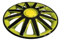 Comprar Tazas P\u002F Ruedas Llantas 14 Deportivas Auto Amarilla Negra T2