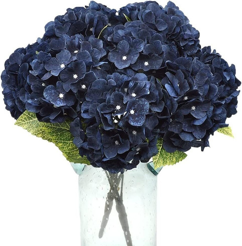 Hortensias Artificiales 1 Ramo -5flores-diam16cm Azul Marino