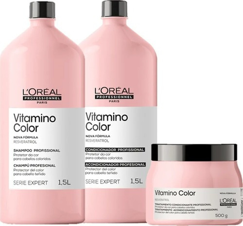 Loreal Vitamino Color Kit - Sh 1,5l + Cond 1,5l + Másc 500ml